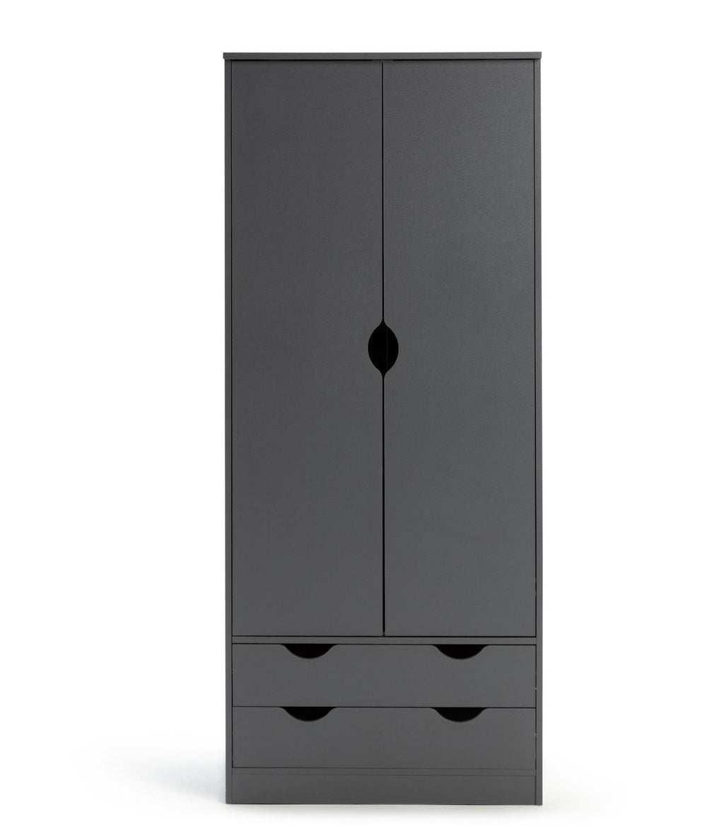 Pagnell 2 Door 2 Drawer Wardrobe - Grey | compact wardrobe