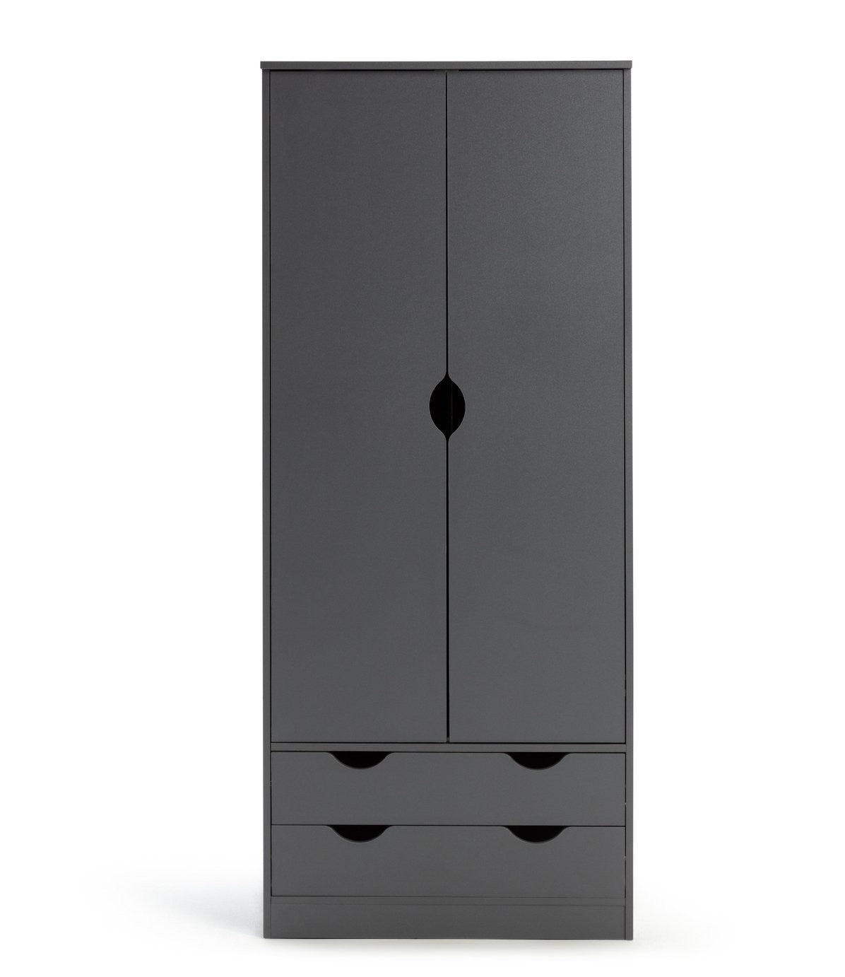 Pagnell 2 Door 2 Drawer Wardrobe - Grey | compact wardrobe