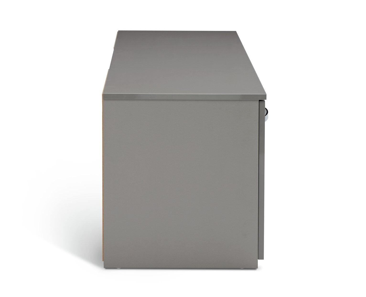 Home Hayward 2 Door TV Unit Gloss Grey | Modern Media Stand with Storage Shelves