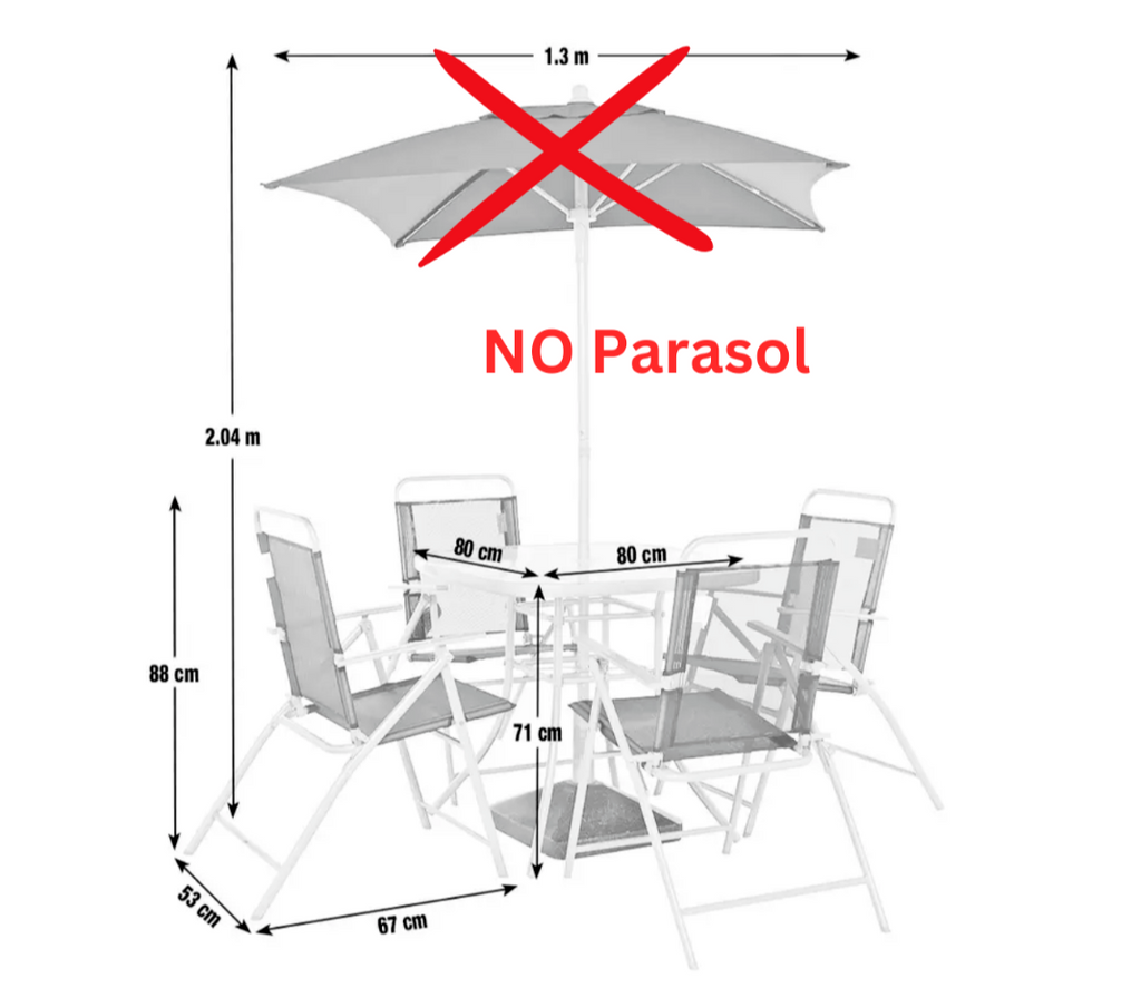Atlantic 4 Seater Garden Furniture Set - Table and Chairs Patio Set - No Parasol
