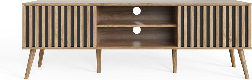 GFW Louvered 2 Door TV Unit - Oak
