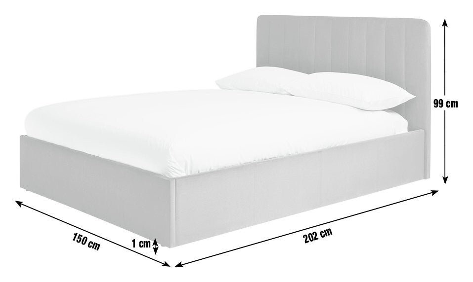 Pandora Double End Lift Ottoman Bed - Navy