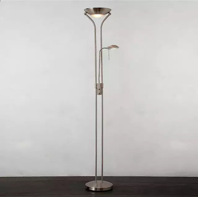 Father & Child Uplighter Floor Lamp - Chrome | Living Room Reading Light  Lamp