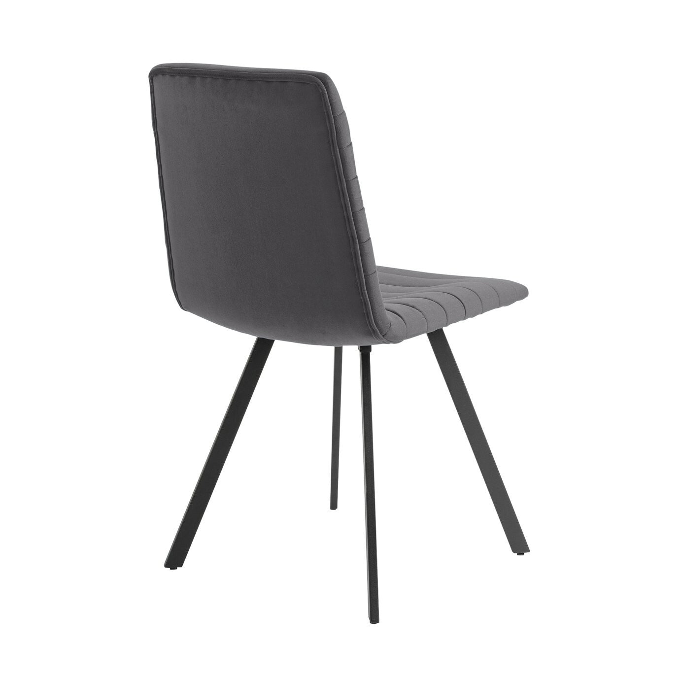 Keaton Pair of Velvet Dining Chairs - Charcoal