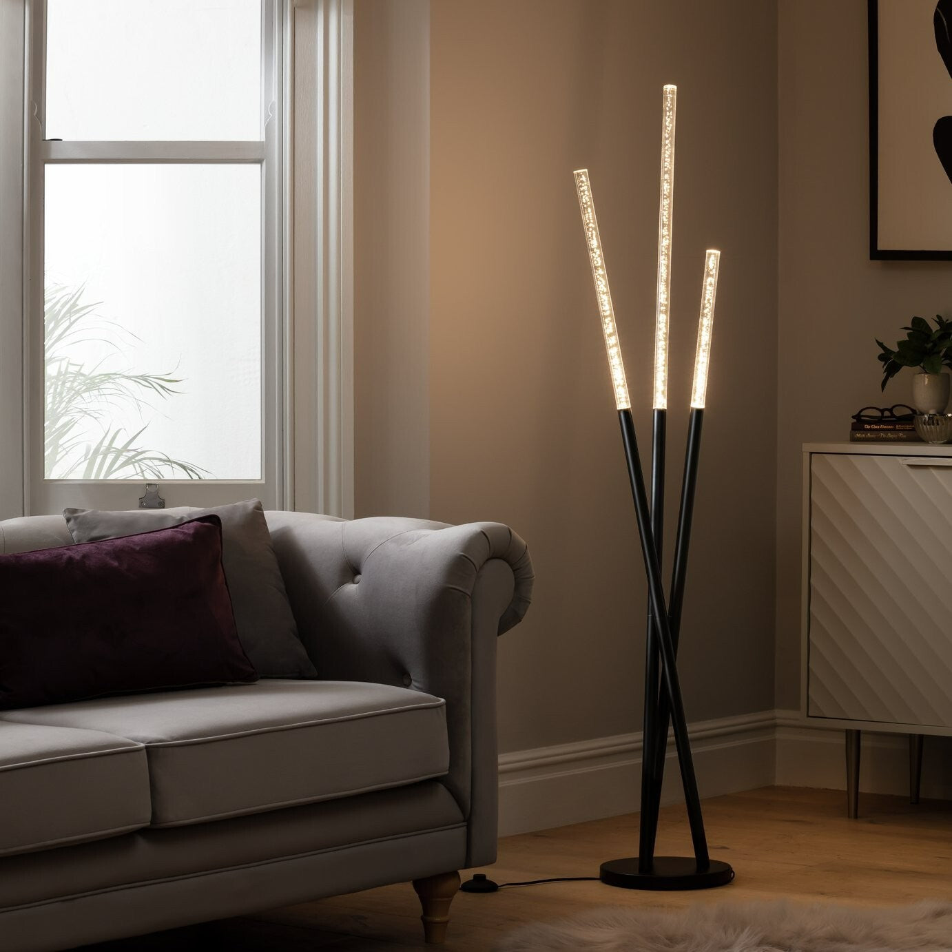LED Bubble Floor Lamp - Black