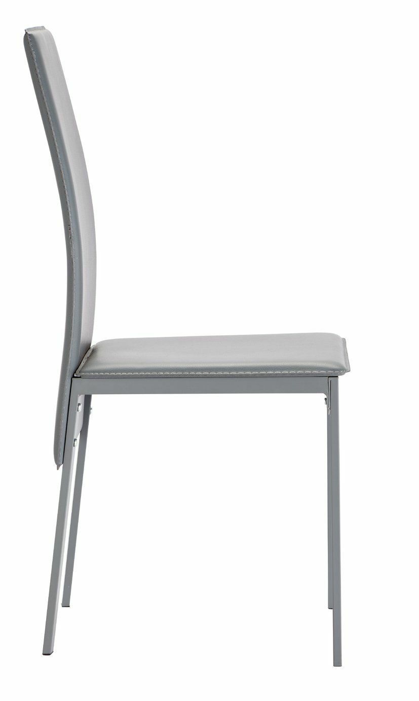 Lido Glass Dining Table & 2 Grey Chairs|Modern Dining Set Kitchen or Living Room