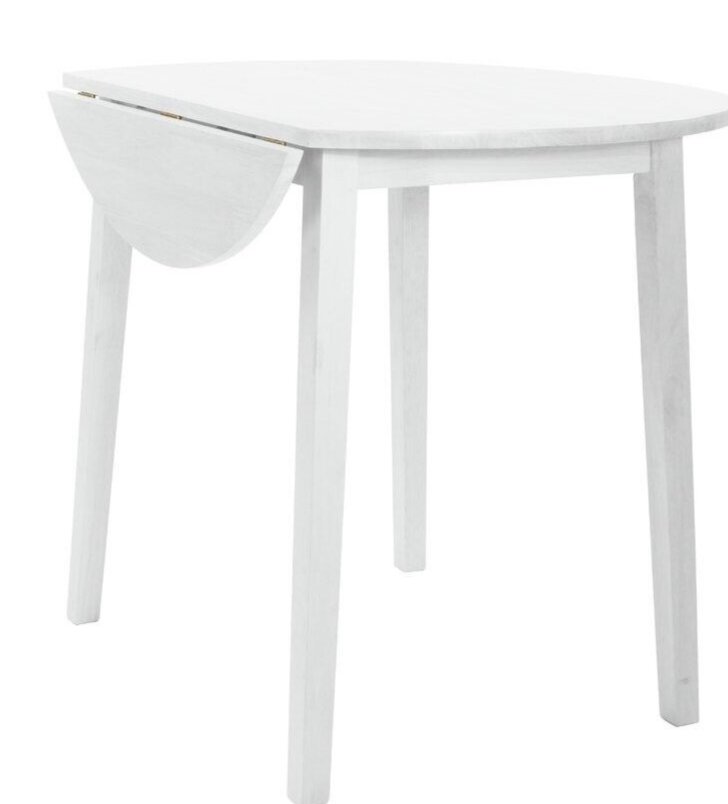 Home Kendal Solid Wood Dining Table & 4 White Chairs | Dining Set for Kitchen