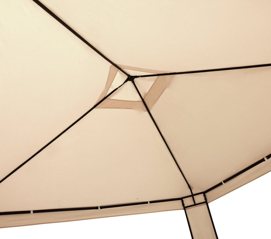 Home 3m x 3m Garden Gazebo - Cream | Cream Outdoor Gazebo Canopy Shelter Patio