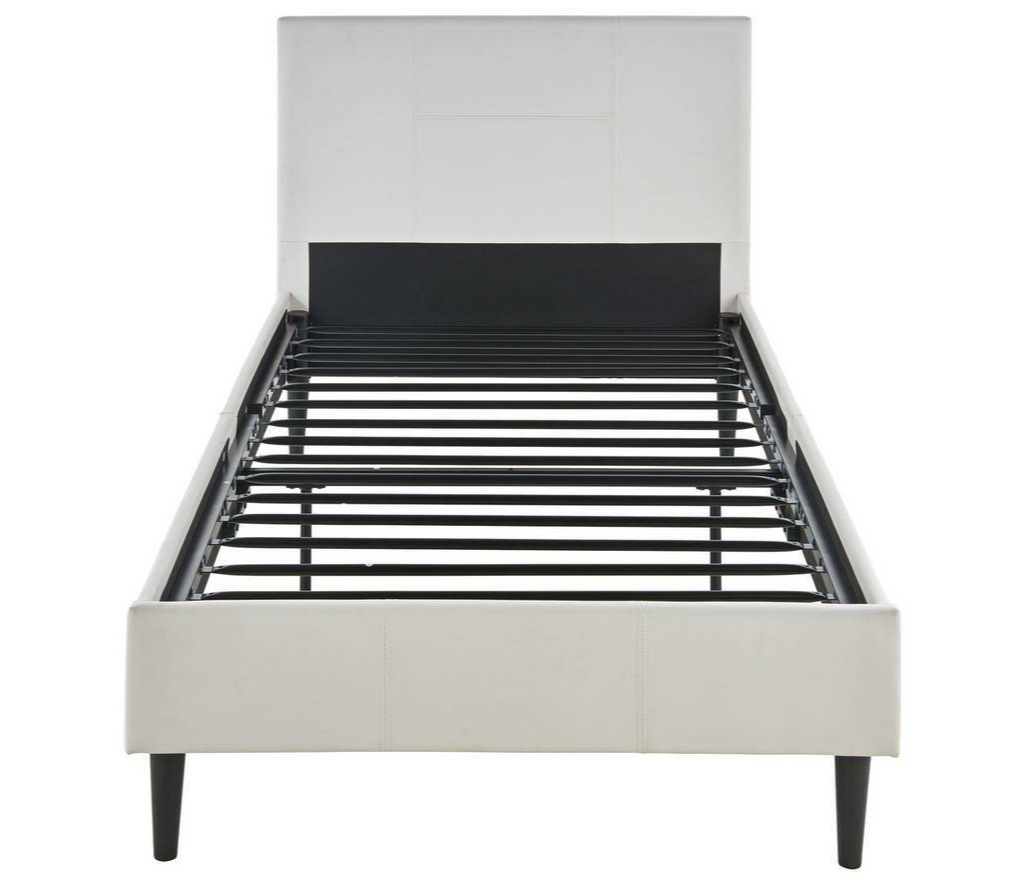 Skylar Single Bed Frame - White | Metal Bed Frame for Kids Bedroom & Guest Room