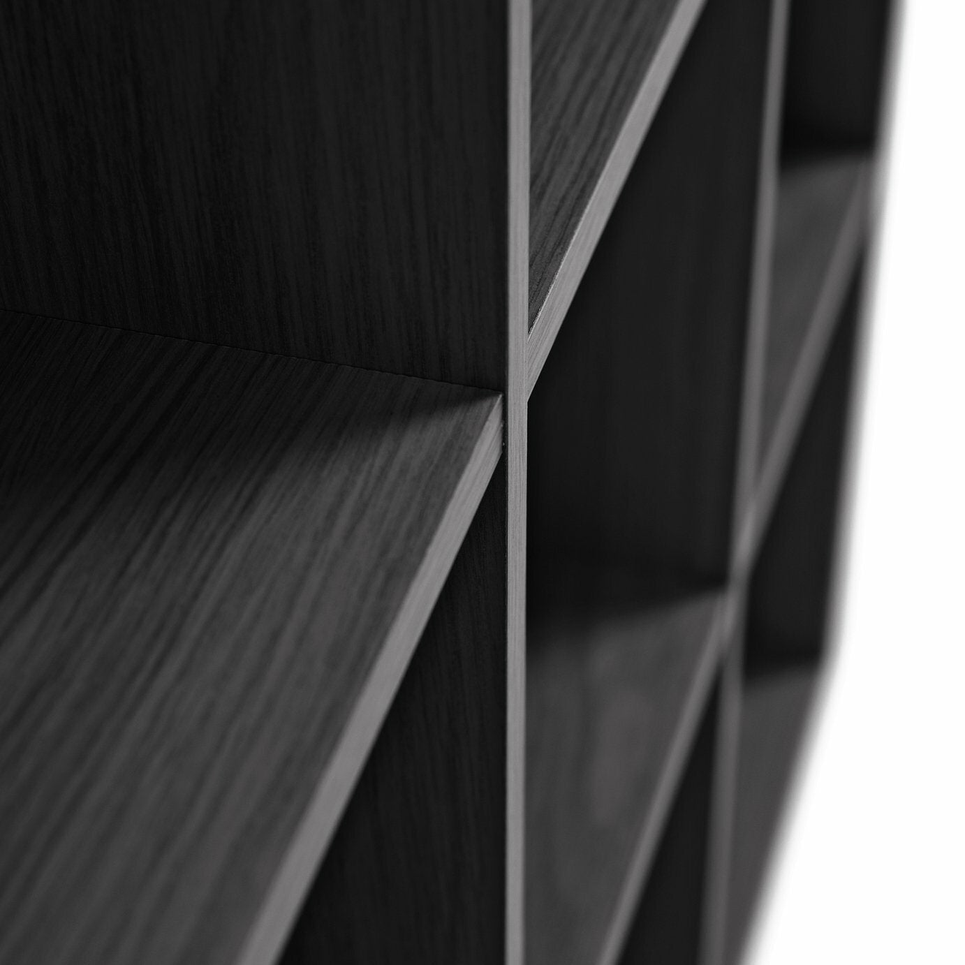 Home Squares 9 Cube Storage Unit Black | Modular Organizer Shelf Living Bedroom