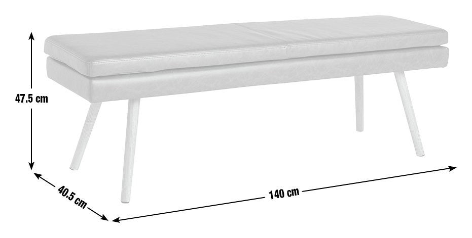 Lex Faux Leather Dining Bench - Tan ( B Grade )