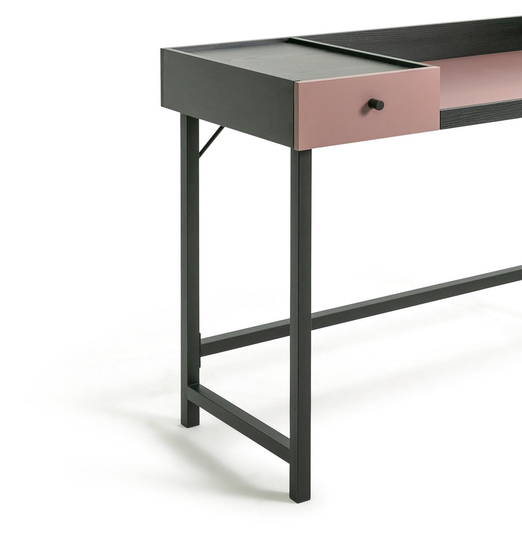 Habitat Margot 1 Drawer Desk - Pink & Black