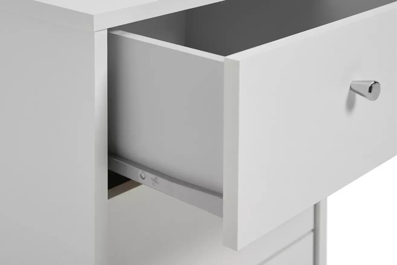 Malibu 3 Drawer Bedside Table - White | Nightstand Storage for Bedroom