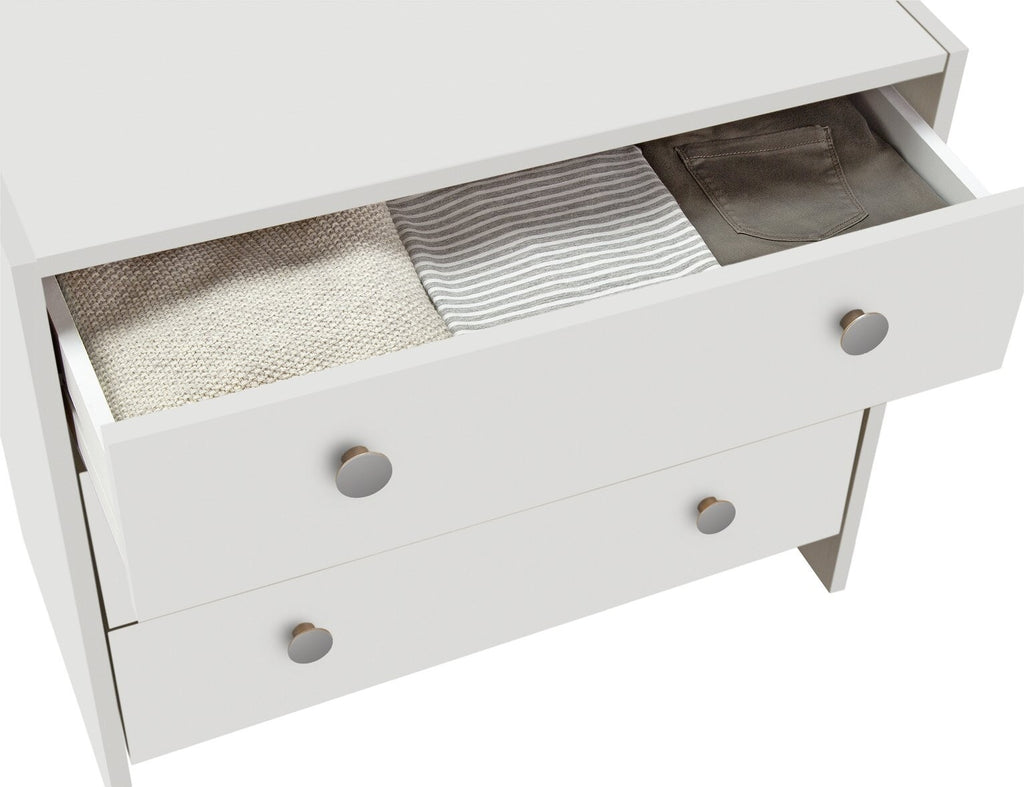 Seville 3 Drawer Chest - White | Bedroom Storage Unit for Clothes & Accessories