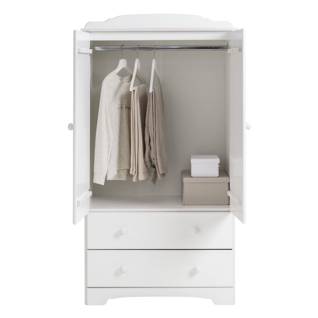 Nordic 2 Door 2 Drawer Wardrobe - White ( B Grade 34426 - 34427 )
