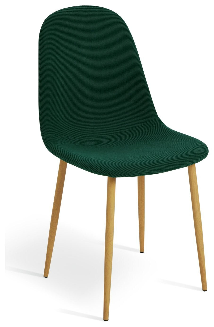 Beni Pair of Corduroy Dining Chairs - Green