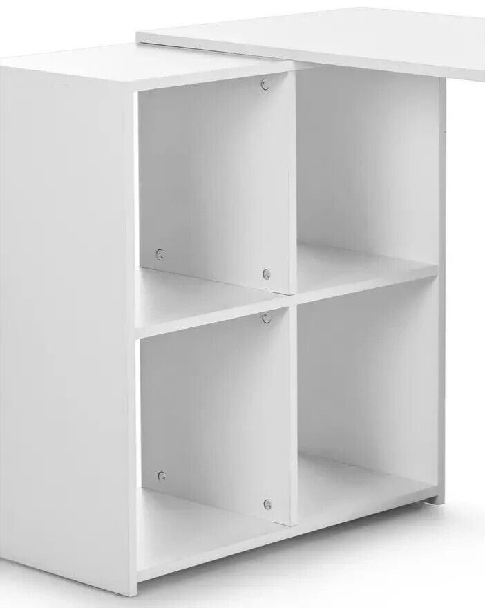 Home Malibu Corner Office Desk White | Modern Workstation Furniture ( B Grade )