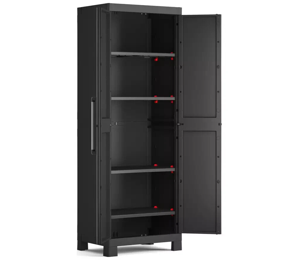 Keter Detroit Tall Indoor Garage Storage Cabinet - Black