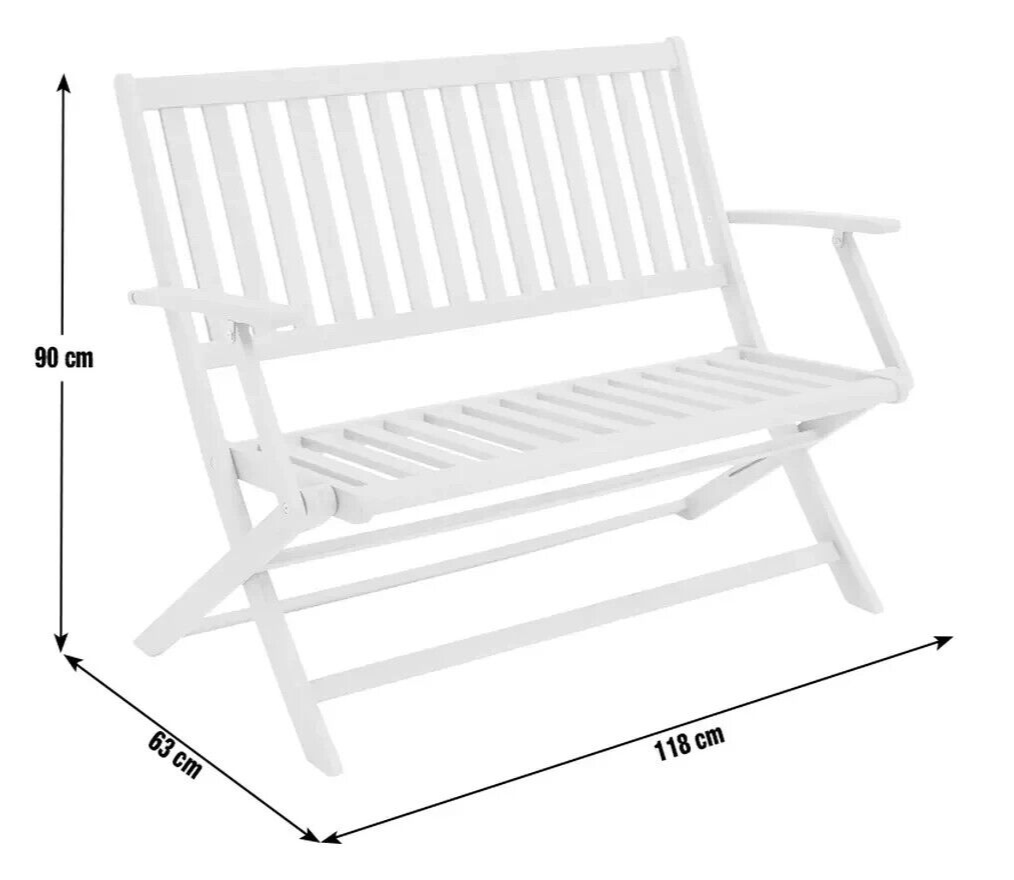 Newbury 2 Seater Folding Wooden Garden Bench