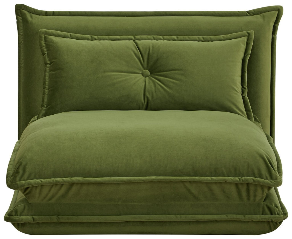 Lottie Fabric Chair Bed - Moss Green