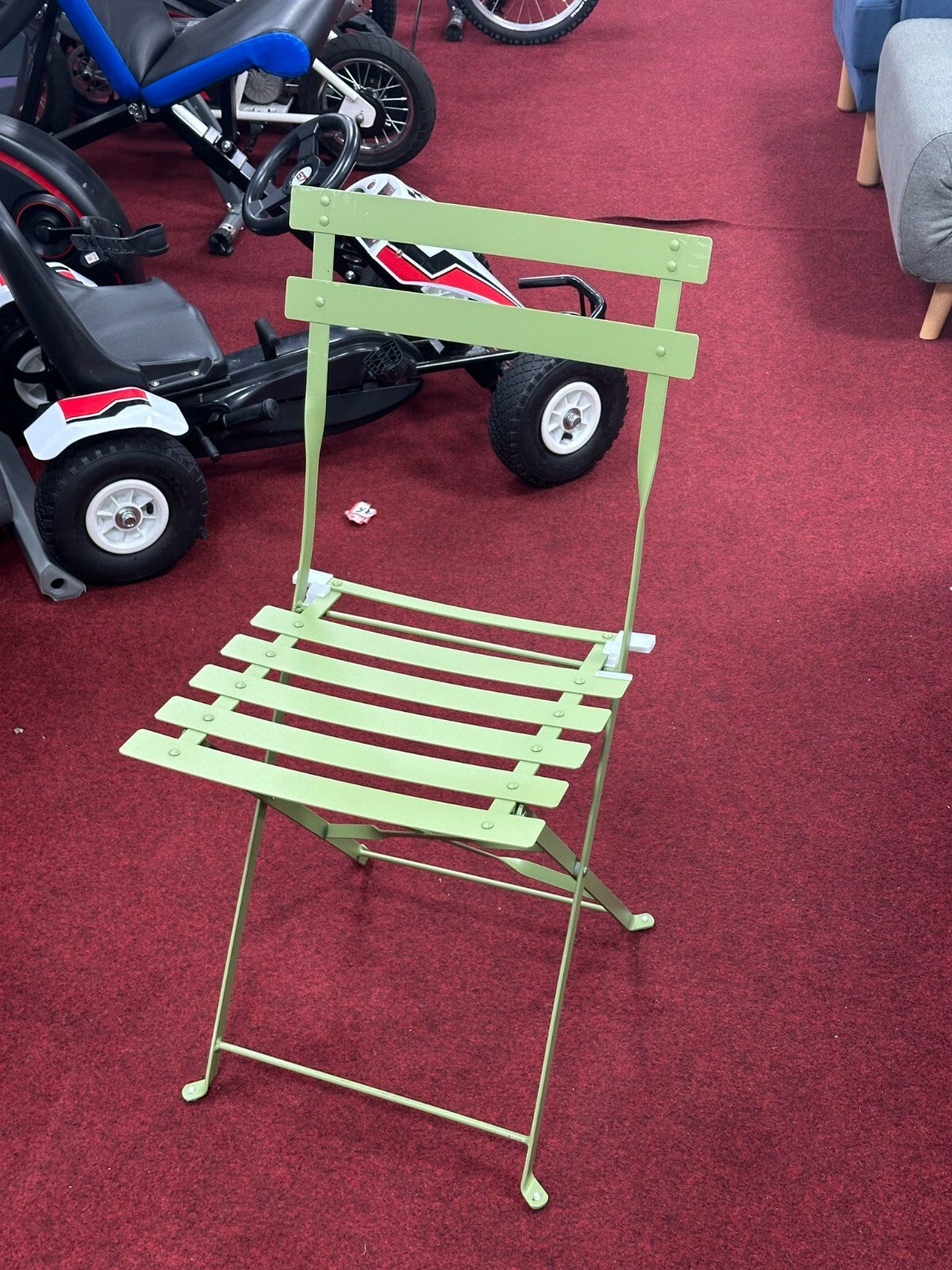 Habitat Eve 4 Folding Metal Garden Chairs - Light Green