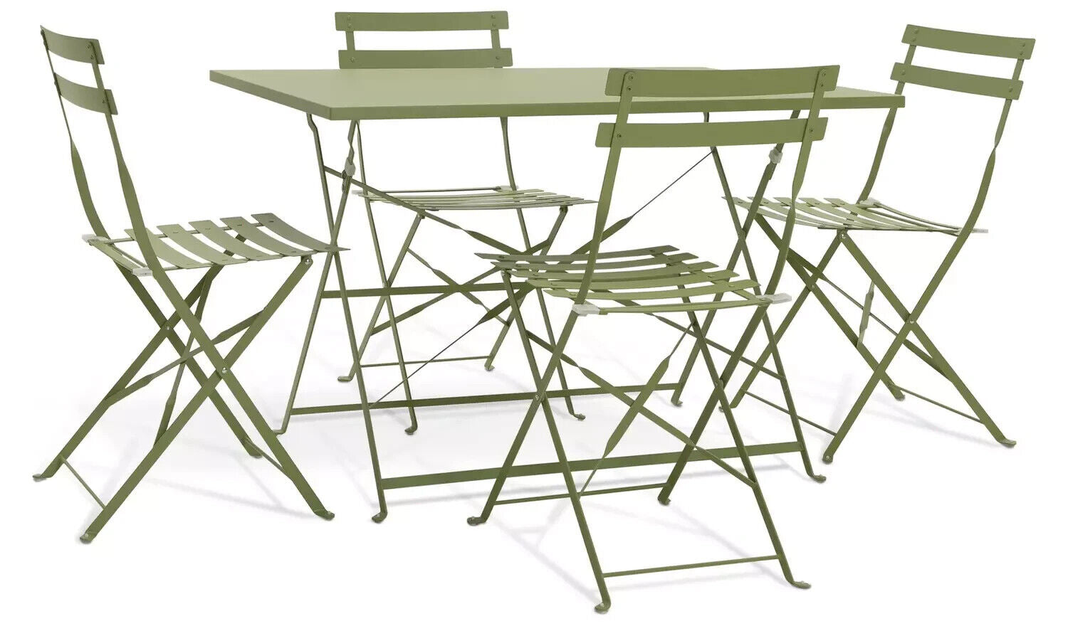 Habitat Eve 4 Seater Folding Metal Patio Set - Light Green (B Grade 16025-16022)