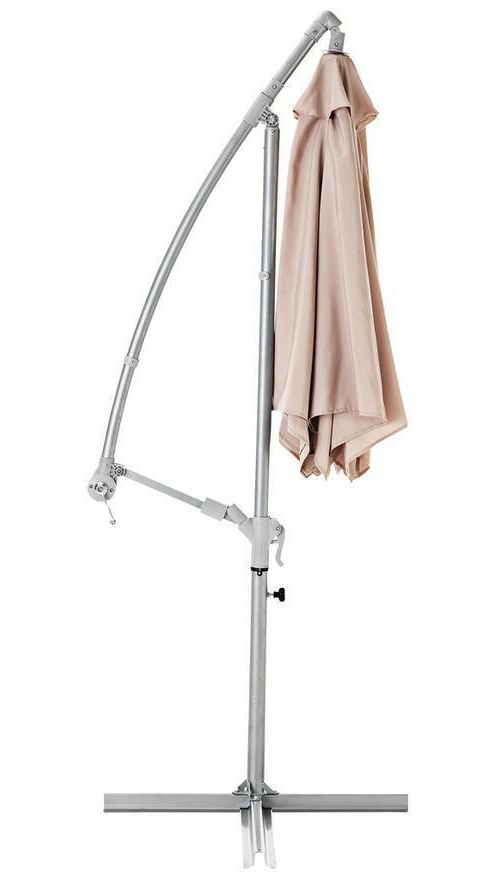 Home 2.5m Overhanging Garden Parasol - Cream | Outdoor Patio Sun Shade Umbrella