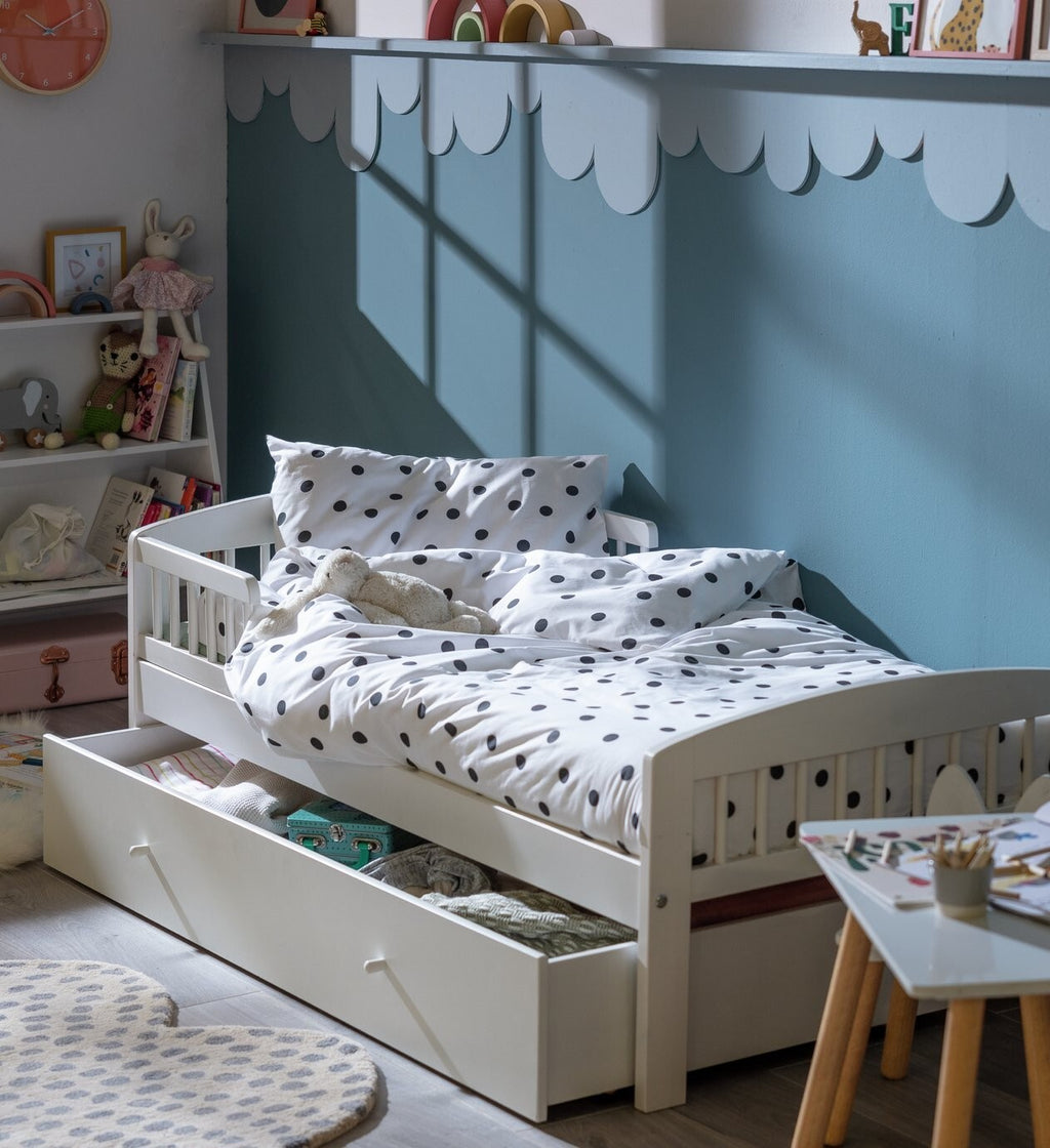 Jesse Toddler Bed With Drawer - White ( B Grade 19056 )