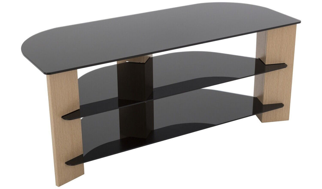 AVF TV Stand Corner With Storage Black Glass TV Unit 40" 42" 50" 55" 60" 65"