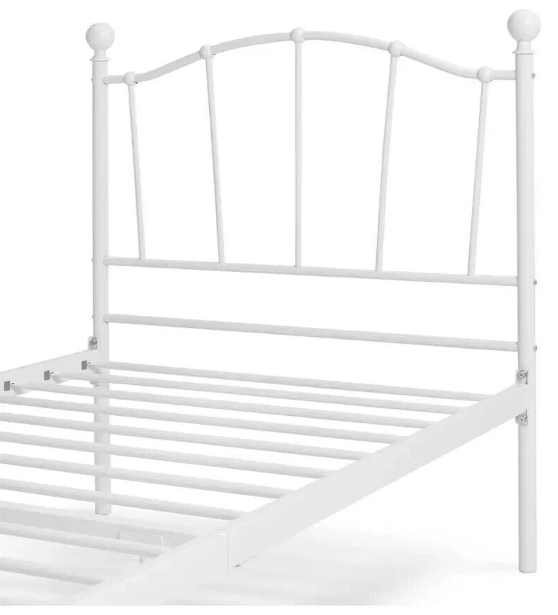 Fleur Single Metal Bed Frame - White