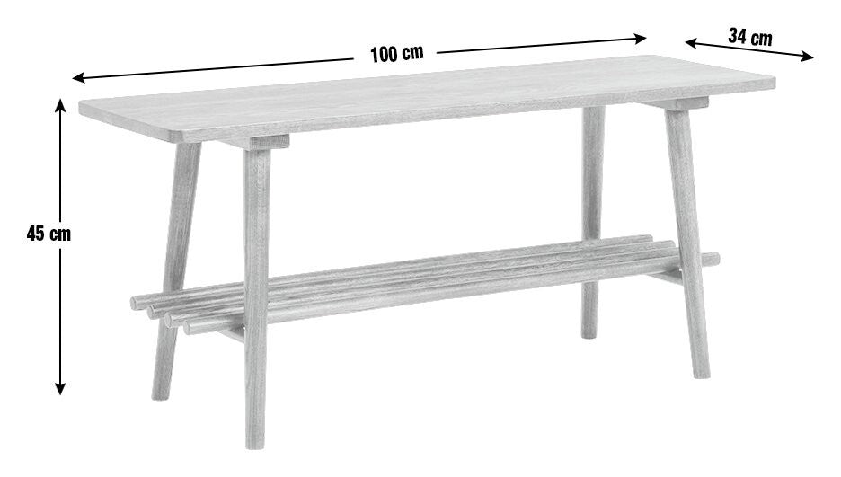 Swen 1 Shelf Shoe Storage Bench - Walnut
