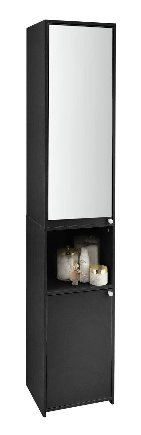 Home Prime Mirrored Tallboy - Black