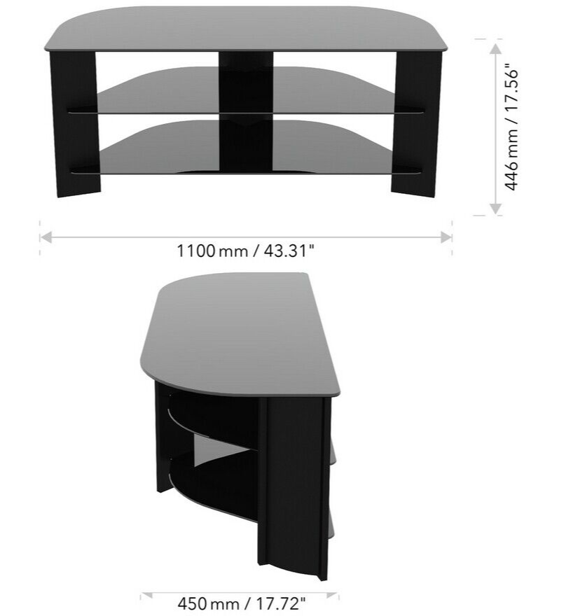 AVF Wood Effect Up to 55 Inch TV Corner Stand Black | Entertainment Furniture