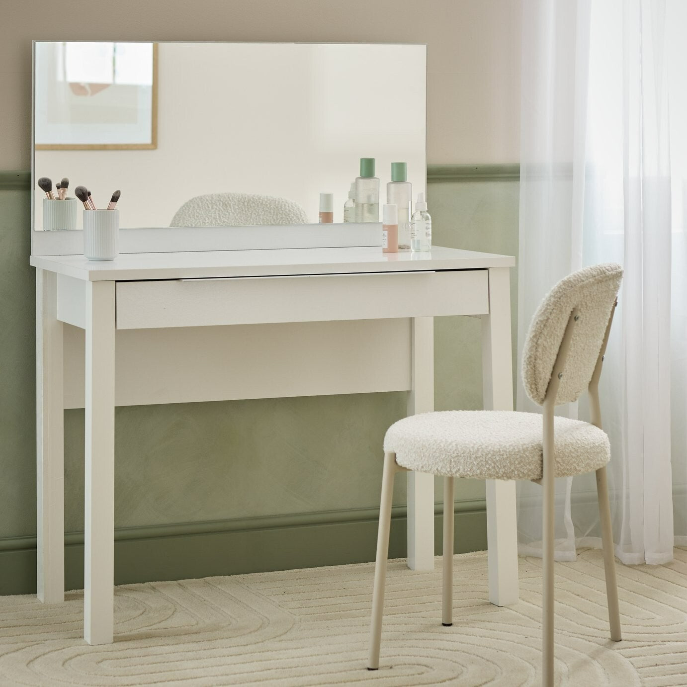 Home Hallingford 1 Drawer Dressing Table - White Gloss