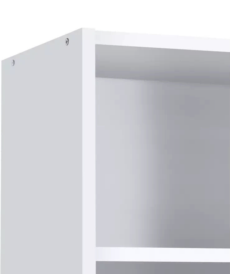 Maine Narrow 6 Shelf Bookcase - Shelving Storage Unit Display Cabinet - White