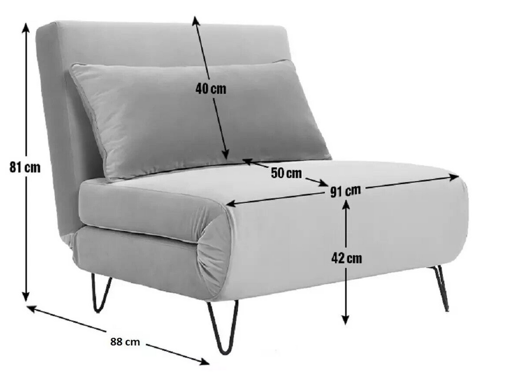 Habitat Roni Single Velvet Chairbed - India Ink