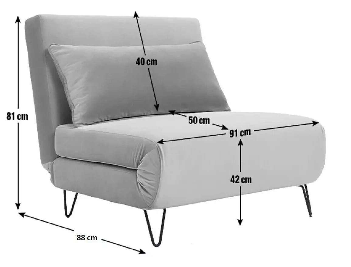 Habitat Roni Single Velvet Chairbed - India Ink