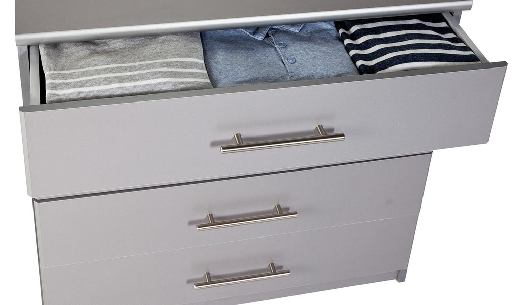 Home Normandy 4 Drawer Chest Grey | Bedroom Storage Organiser Furniture Dresser
