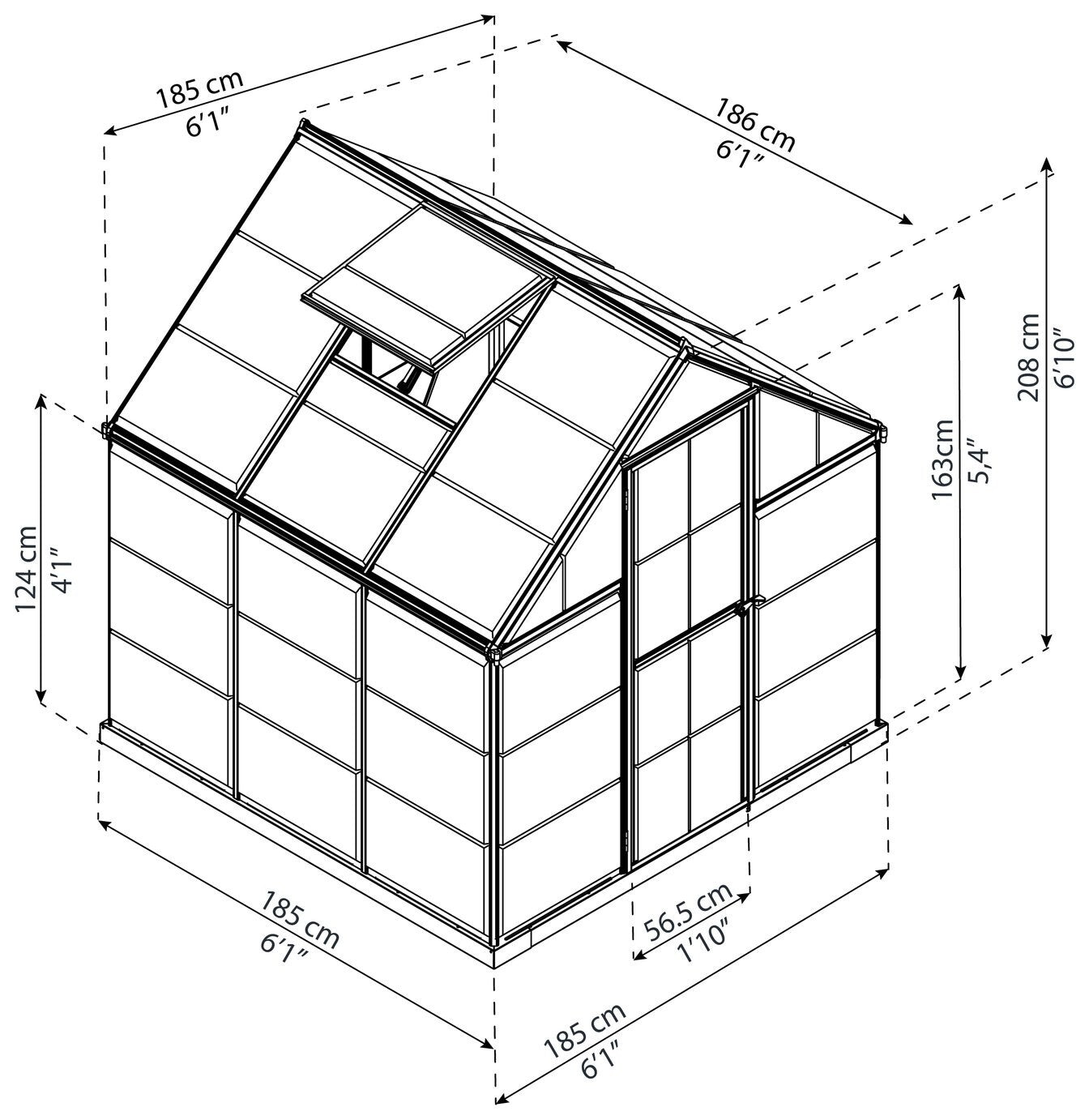 Palram - Canopia Harmony Silver Greenhouse - 6 x 6ft ( B Grade 34367 - 34375 )