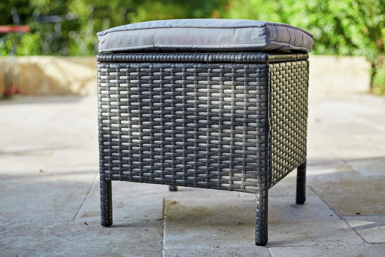 Home 6 Seater Rattan Effect Garden Sofa Set- Dark Grey | Outdoor Patio Furniture