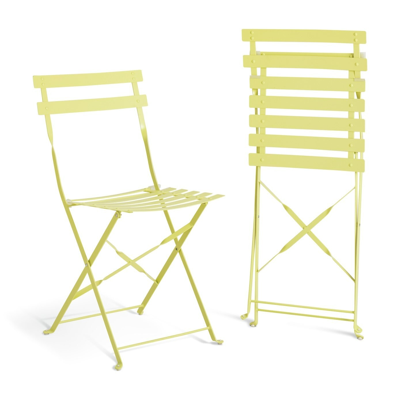 Eve 2 Seater Folding Metal Garden Bistro Set- Yellow