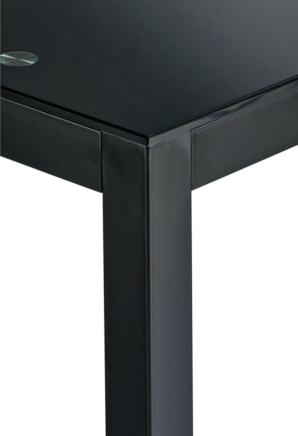 Lido Glass Dining Table & 2 Black Chairs
