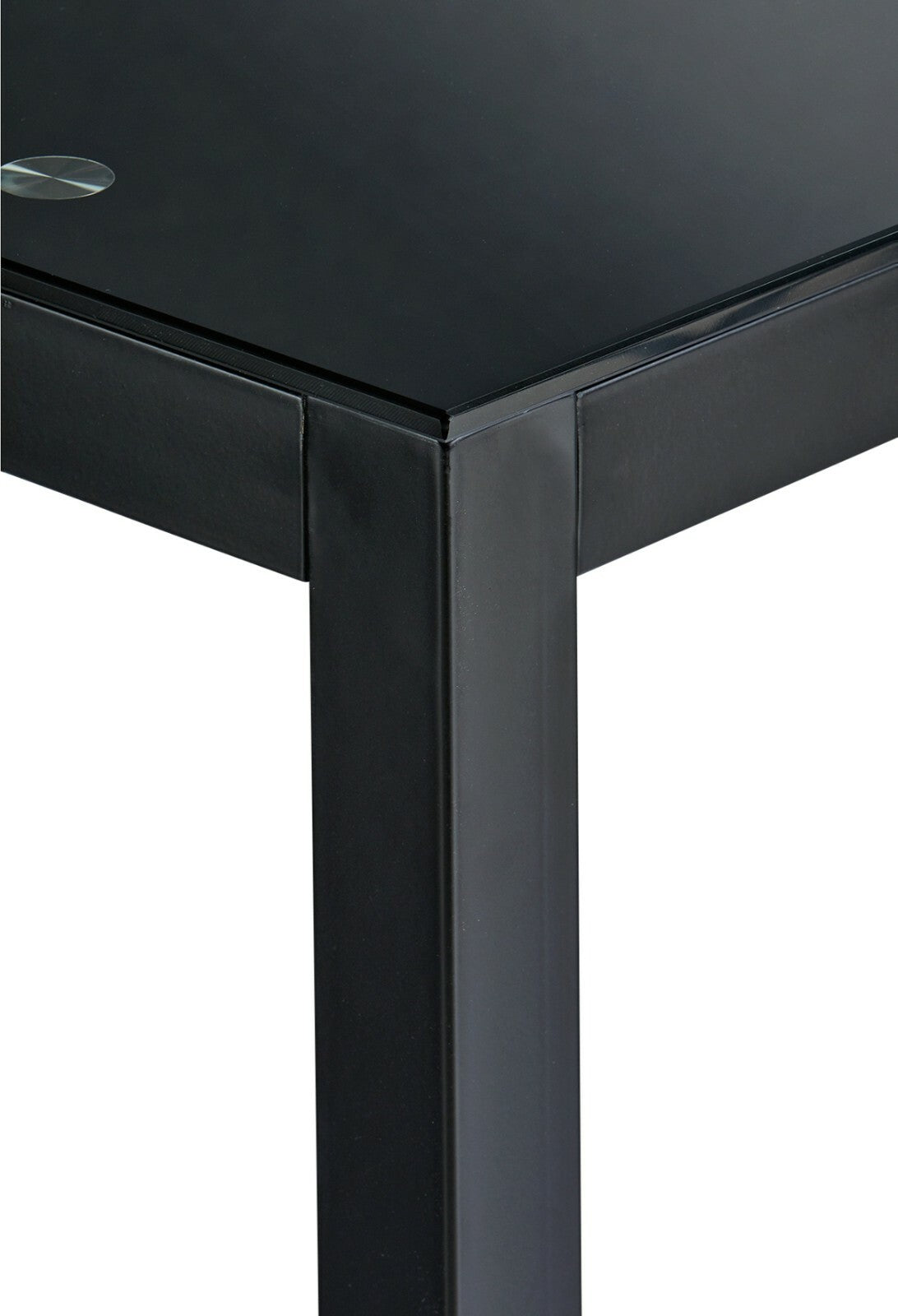 Lido Glass Dining Table & 2 Black Chairs