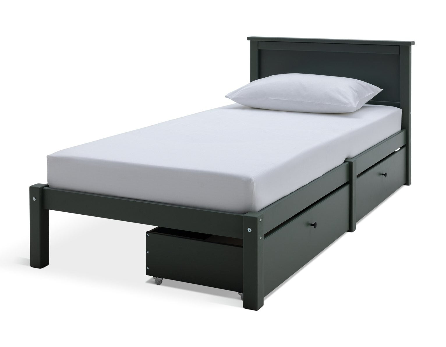 Habitat Brooklyn Single Bed Frame and Drawer - Green | Modern Bedroom Kids Room