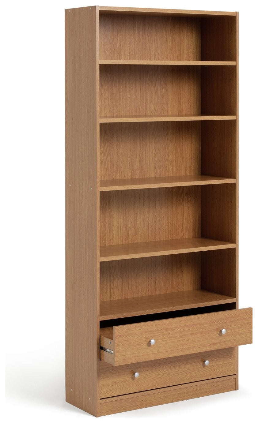 Maine 2 Drawer Bookcase - Oak Effect ( B Grade 32460 - 32461 )