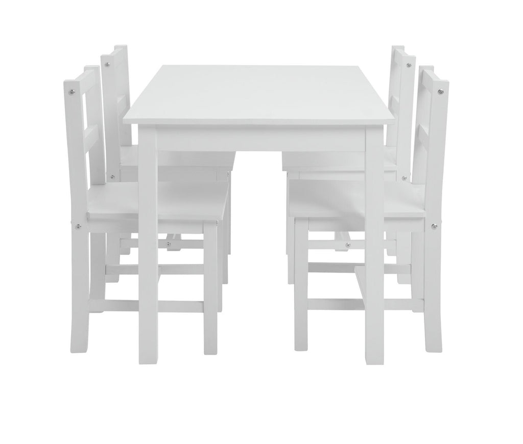 Habitat Home Raye Solid Wood Dining Table & 4 White Chairs | Kitchen ( B Grade )