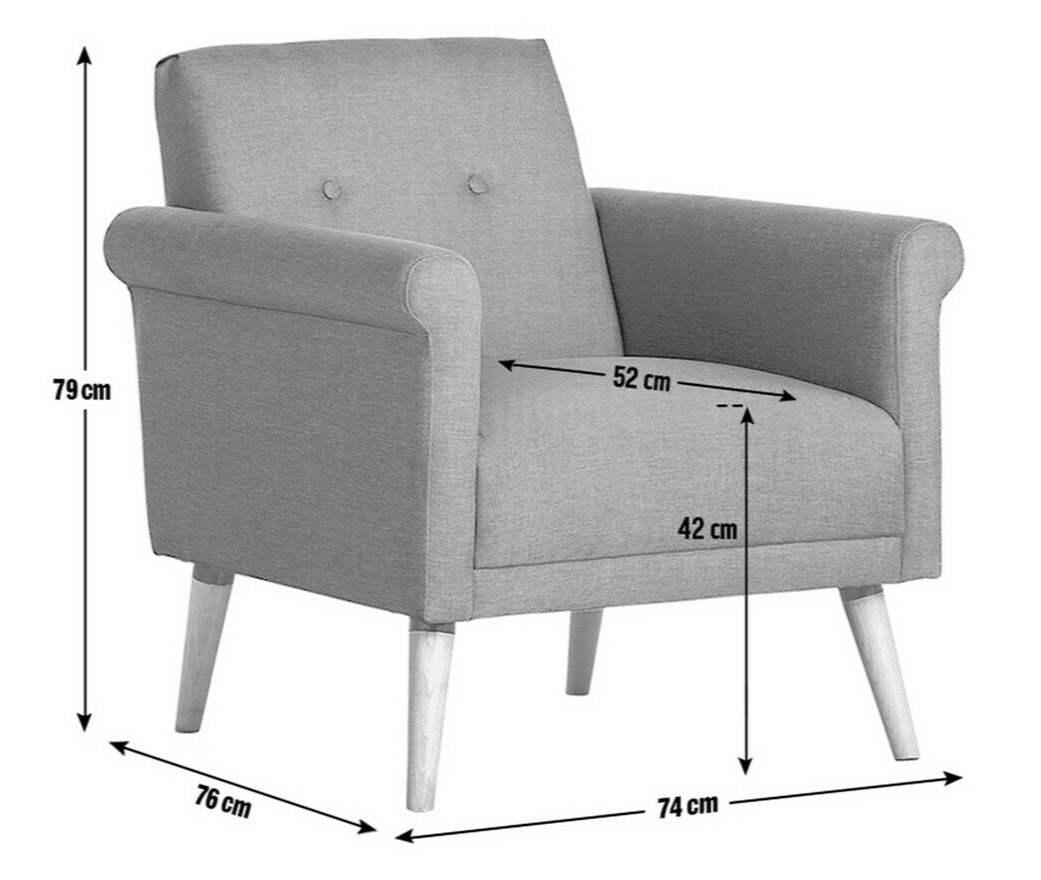 Habitat Home Evie Armchair in a Box Charcoal | Compact Comfortable Living Chair
