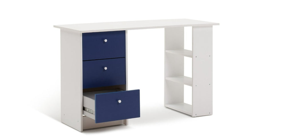 Home Kids Malibu 3 Drawers Desk - Blue & White | Kids desk with storage