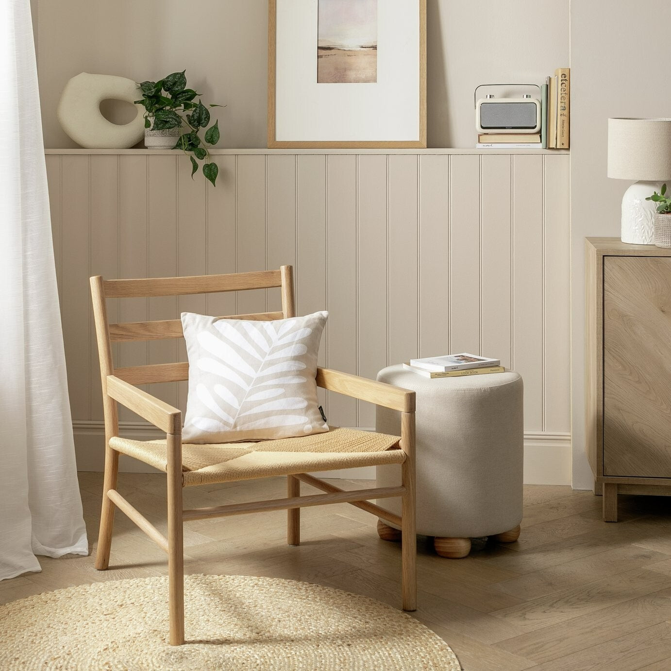 Habitat Laurie Solid Oak Lounge Chair - Natural