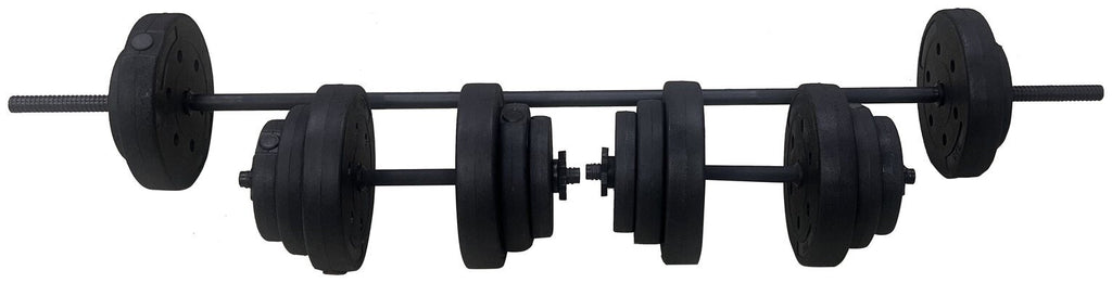 Opti Vinyl Dumbbell and Barbell Set - 50kg | Adjustable Dumbbells and Bar Set